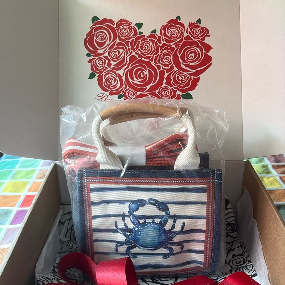 🦀🏖️🦀 BRIGHTON AHOY MATEY MINI TOTE 🦀🏖️🦀  NWT 🦀🏖️🦀 - Picture 4 of 16